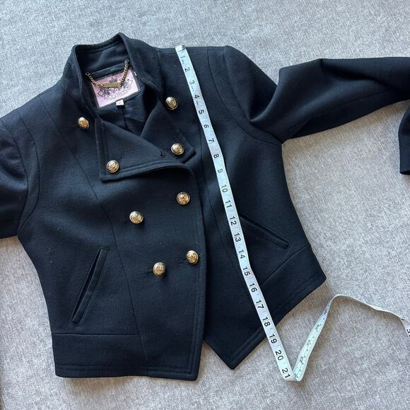 Rare! Juicy Couture Double Breasted Black Wool Blazer - Picture 6 of 6